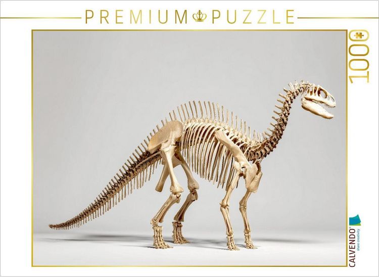 Produktbild: CALVENDO Puzzle Dinosaurier Iguanodon-Skelett mit langer Schwanzachse und Daumenkralle | 1000 Teile Lege-Gr&ouml;&szlig;e 64x48cm Foto-Puzzle f&uuml;r gl&uuml;ckliche Stun
