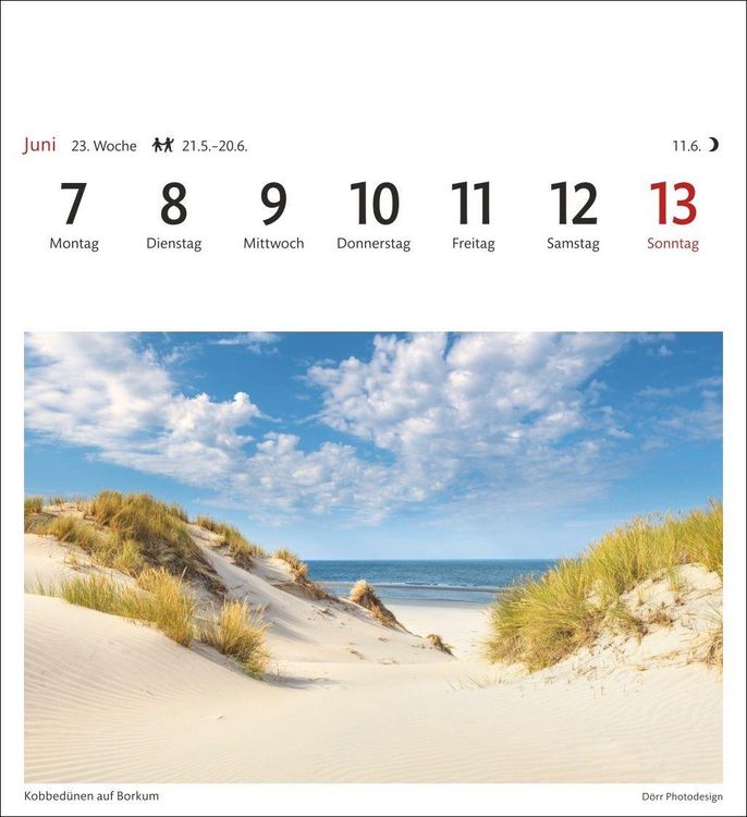Produktbild: Nordseek&uuml;ste Sehnsuchtskalender 2027 - Wochenkalender mit 53 Postkarten