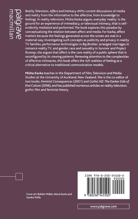 Produktbild: Reality Television, Affect and Intimacy