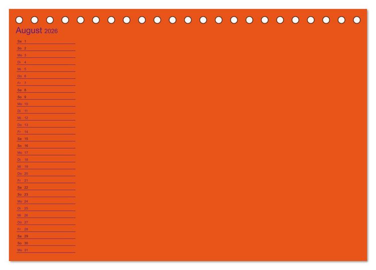Produktbild: Bastel-Geburtstagskalender orange / Geburtstagskalender (Tischkalender 2026 DIN A5 quer), CALVENDO Monatskalender
