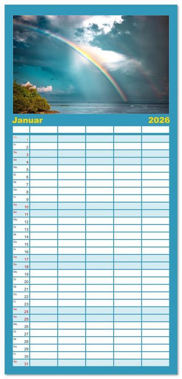 Produktbild: Familienplaner 2026 - Malerische Malediven mit 5 Spalten (Wandkalender, 21 x 45 cm) CALVENDO