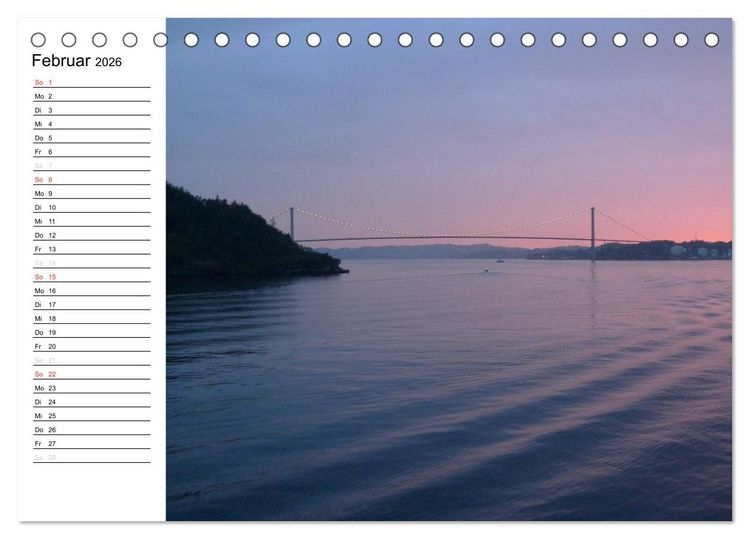 Produktbild: Impressionen von Norwegen entlang der Hurtigruten (Tischkalender 2026 DIN A5 quer), CALVENDO Monatskalender