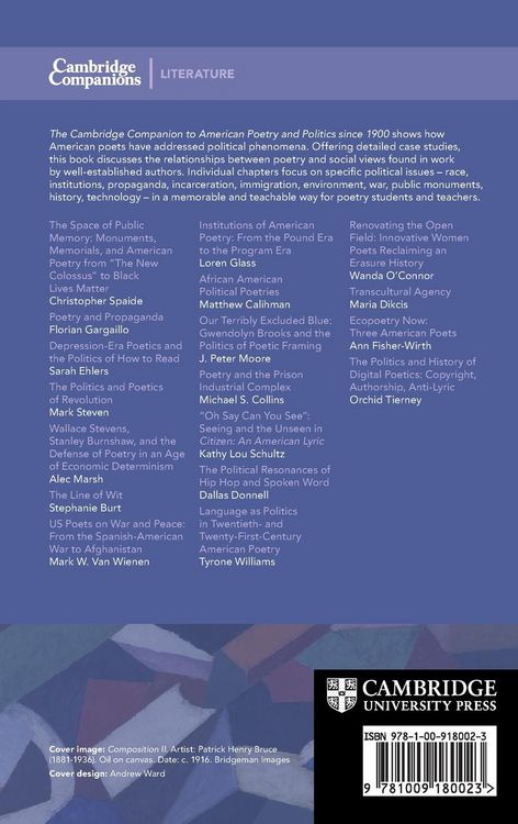 Produktbild: The Cambridge Companion to American Poetry and Politics since 1900