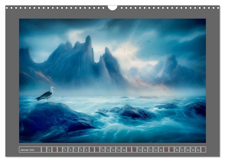 Produktbild: Tr&auml;umereien in Blau (Wandkalender 2026 DIN A3 quer), CALVENDO Monatskalender