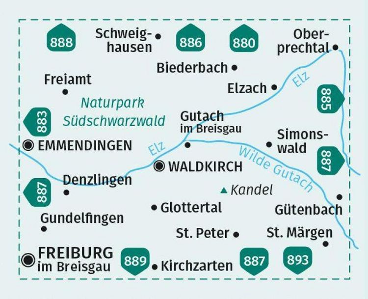 Produktbild: KOMPASS Wanderkarte 884 Waldkirch, Kandel, St.Peter, St. M&auml;rgen 1:25.000