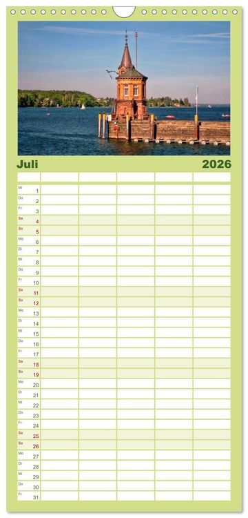 Produktbild: Familienplaner 2026 - Bodensee - "Die D&ouml;rfer sind wie ein Garten ..." (Rainer Maria Rilke) mit 5 Spalten (Wandkalender, 21 x 45 cm) CALVENDO