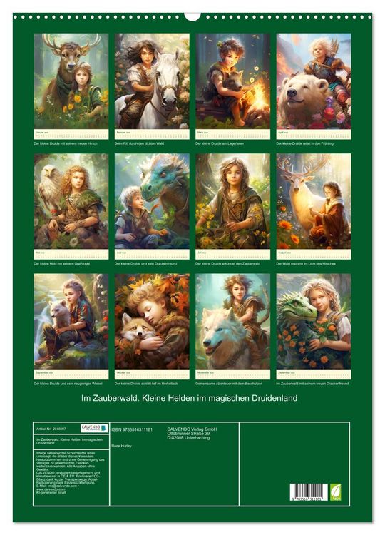 Produktbild: Im Zauberwald. Kleine Helden im magischen Druidenland (Wandkalender 2026 DIN A2 hoch), CALVENDO Monatskalender