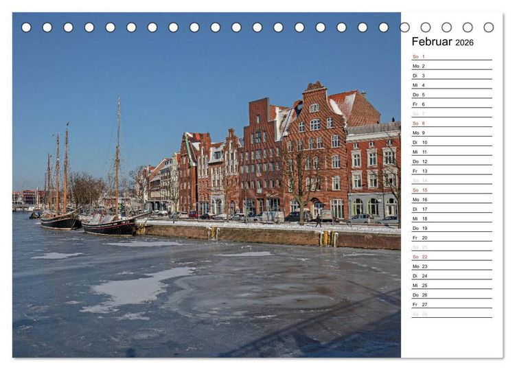 Produktbild: Hansestadt L&uuml;beck / Geburtstagskalender (Tischkalender 2026 DIN A5 quer), CALVENDO Monatskalender