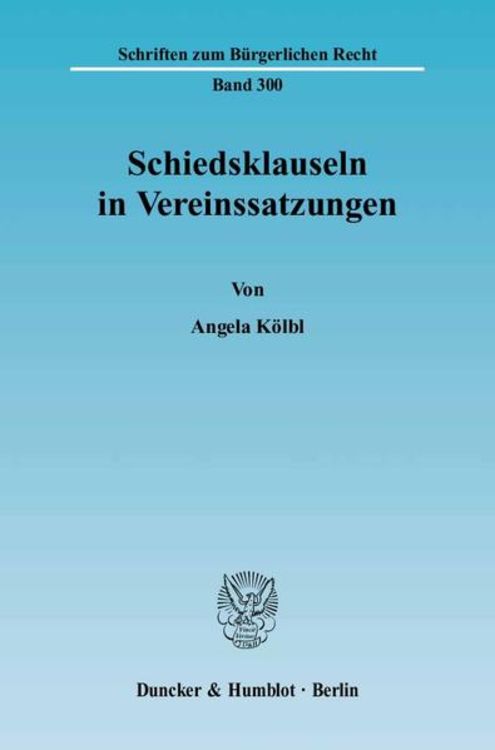 Produktbild: Schiedsklauseln in Vereinssatzungen.