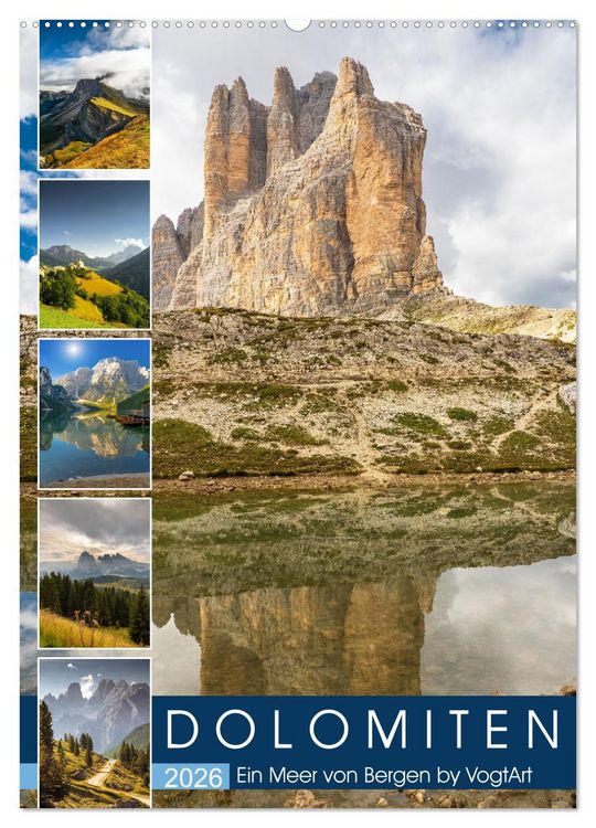 Produktbild: Dolomiten, ein Meer aus Bergen by VogtArt (Wandkalender 2026 DIN A2 hoch), CALVENDO Monatskalender