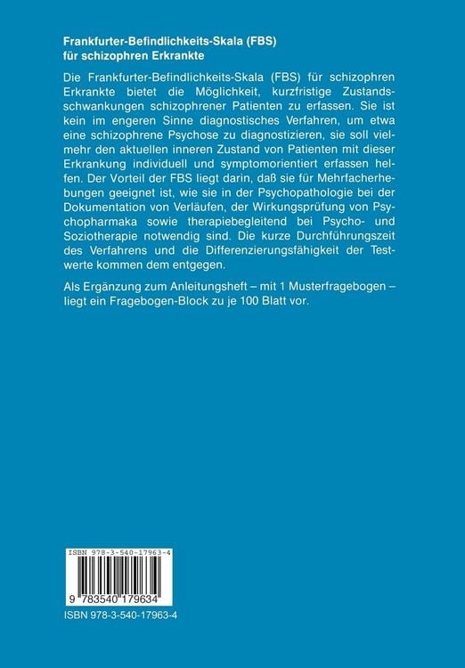 Produktbild: Frankfurter-Befindlichkeits-Skala (FBS)