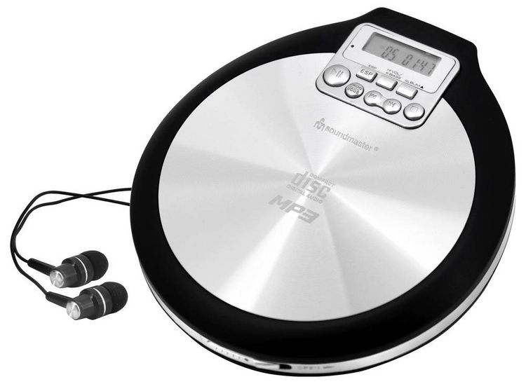 Produktbild: SoundMaster CD9220 Tragbarer CD-Player CD, CD-R, CD-RW, MP3 Akku-Ladefunktion Schwarz, Grau