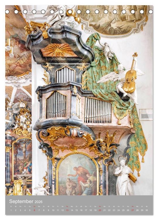Produktbild: Barock Orgeln, K&ouml;niginnen der Instrumente (Tischkalender 2026 DIN A5 hoch), CALVENDO Monatskalender