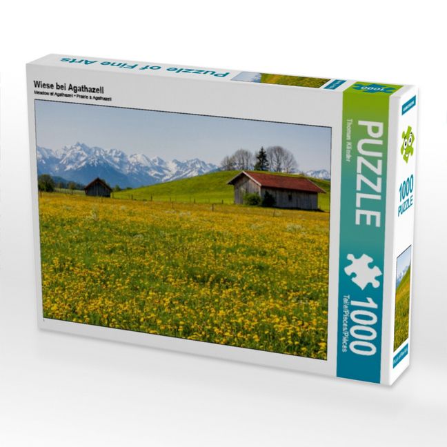 Produktbild: CALVENDO Puzzle Wiese bei Agathazell | 1000 Teile Lege-Gr&ouml;&szlig;e 64x48cm Foto-Puzzle f&uuml;r gl&uuml;ckliche Stunden