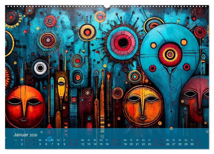 Produktbild: Vision&auml;re Leinwand: Kreative Symbole f&uuml;r Tr&auml;ume und Visionen (Wandkalender 2026 DIN A2 quer), CALVENDO Monatskalender