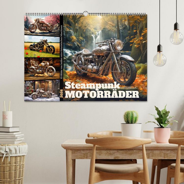 Produktbild: Steampunk Motorr&auml;der (Wandkalender 2026 DIN A2 quer), CALVENDO Monatskalender