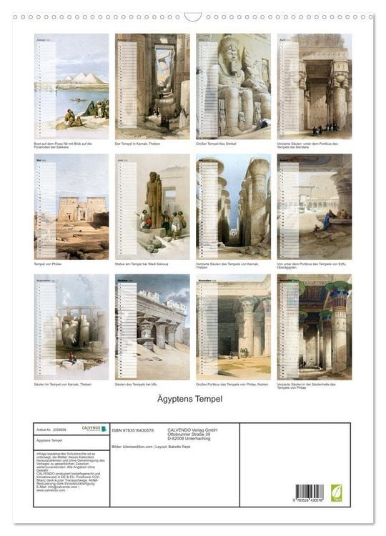 Produktbild: &Auml;gyptens Tempel (Wandkalender 2026 DIN A2 hoch), CALVENDO Monatskalender