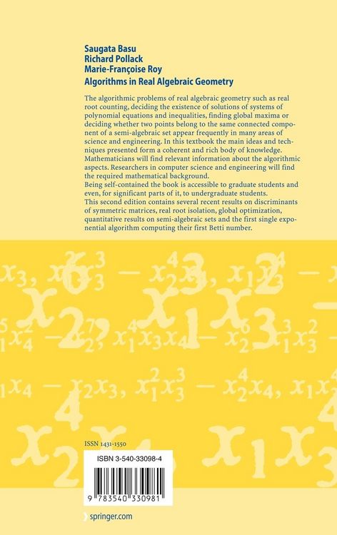 Produktbild: Algorithms in Real Algebraic Geometry