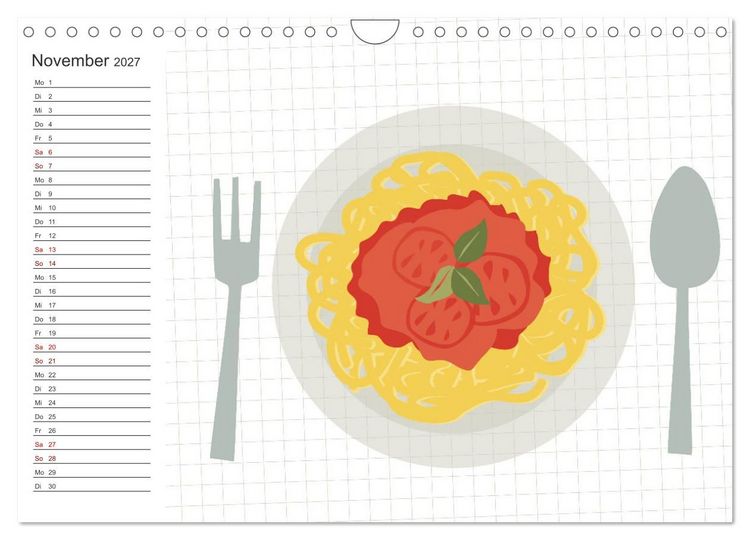 Produktbild: Fast Food Illustration (Wandkalender 2027 DIN A4 quer), CALVENDO Monatskalender