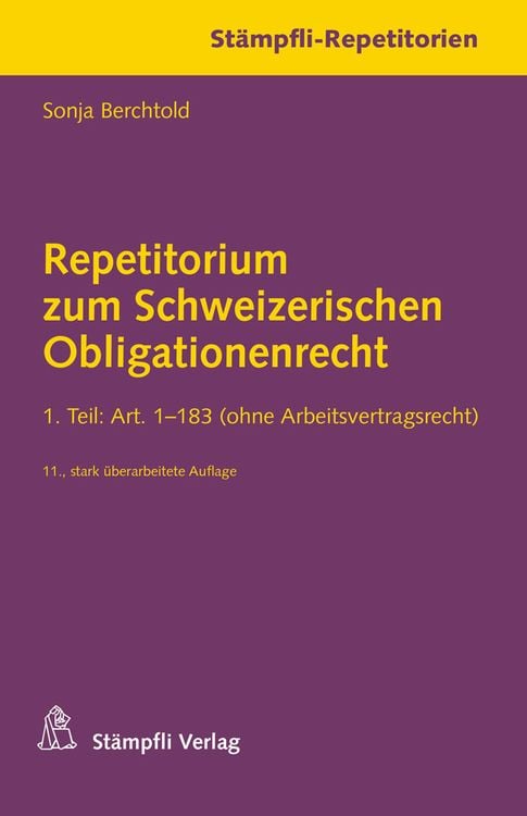 Produktbild: Repetitorium zum Schweizerischen Obligationenrecht
