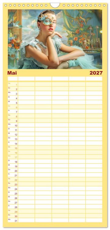 Produktbild: Familienplaner 2027 - Dandy und Retro Vintage - Portraits mit Humor mit 5 Spalten (Wandkalender, 21 x 45 cm) CALVENDO