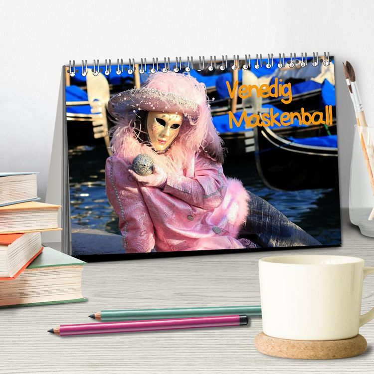 Produktbild: Venedig Maskenball (Tischkalender 2026 DIN A5 quer), CALVENDO Monatskalender