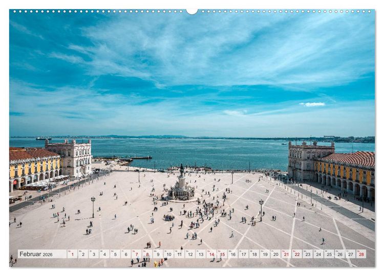 Produktbild: Lissabon Stadtansichten (hochwertiger Premium Wandkalender 2026 DIN A2 quer), Kunstdruck in Hochglanz