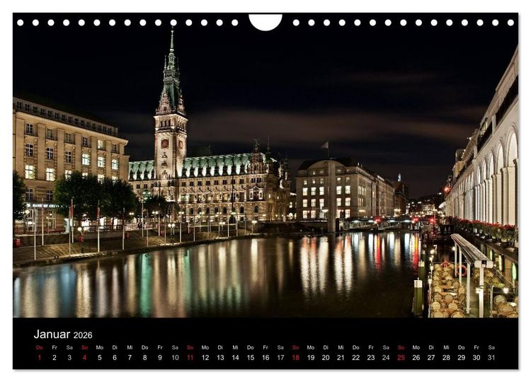 Produktbild: Hamburgs N&auml;chte (Wandkalender 2026 DIN A4 quer), CALVENDO Monatskalender