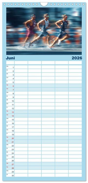 Produktbild: Familienplaner 2026 - Triathlon - Grenzen verschieben mit 5 Spalten (Wandkalender, 21 x 45 cm) CALVENDO