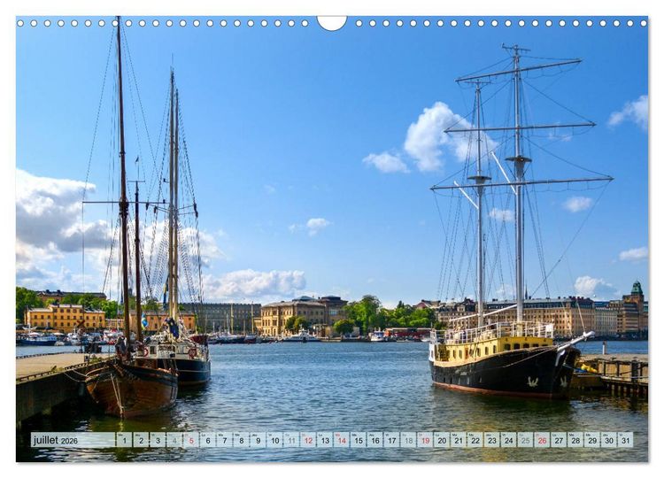 Produktbild: Stockholm - Vues maritimes (Calendrier mural 2026 DIN A3 vertical), CALVENDO calendrier mensuel