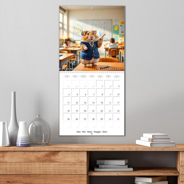 Produktbild: AI Hamsters at school (Wall Calendar 2026 12 &times; 12 Inch) CALVENDO 12 Month Wall Calendar