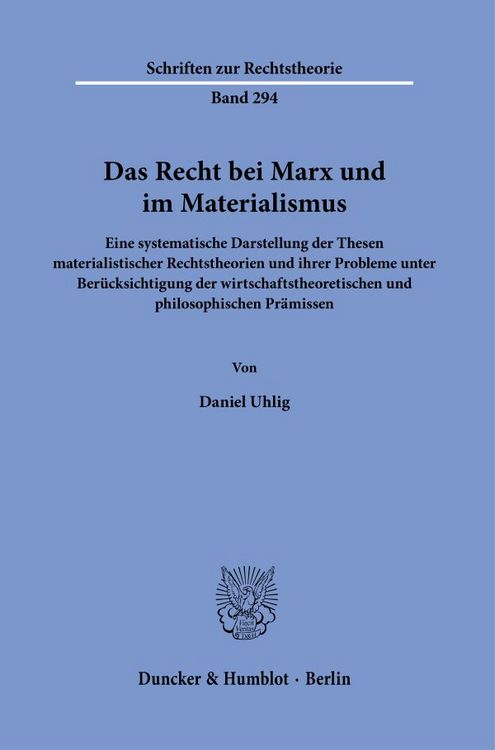 Produktbild: Das Recht bei Marx und im Materialismus.