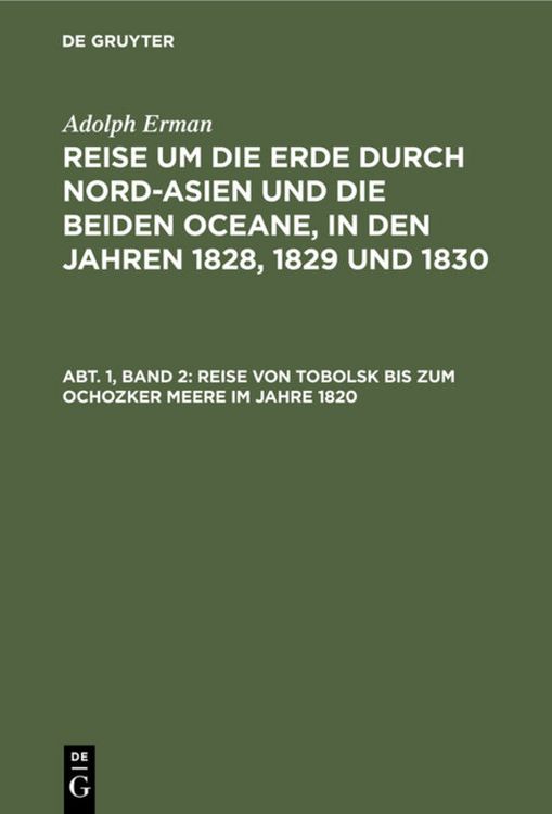 Produktbild: Reise von Tobolsk bis zum Ochozker Meere im Jahre 1820