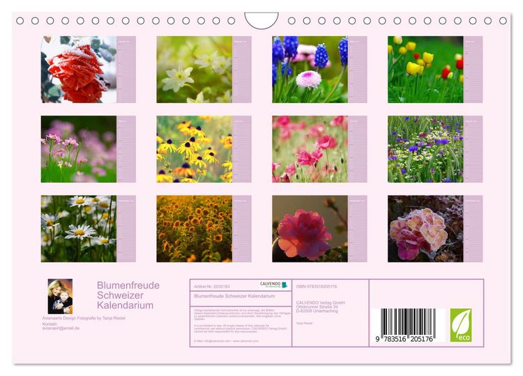 Produktbild: Blumenfreude Schweizer Kalendarium (Wandkalender 2026 DIN A4 quer), CALVENDO Monatskalender