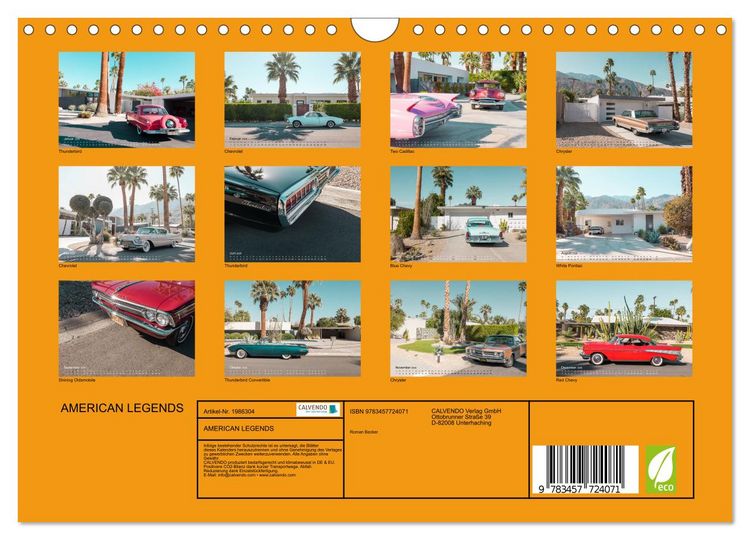 Produktbild: AMERICAN LEGENDS (Wandkalender 2026 DIN A4 quer), CALVENDO Monatskalender