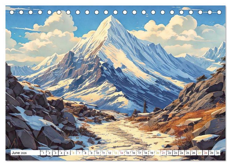 Produktbild: Peaceful Realms of Illustrated Landscapes (Desk Calendar 2026 DIN A5 landscape), CALVENDO 12 Month DeskCalendar