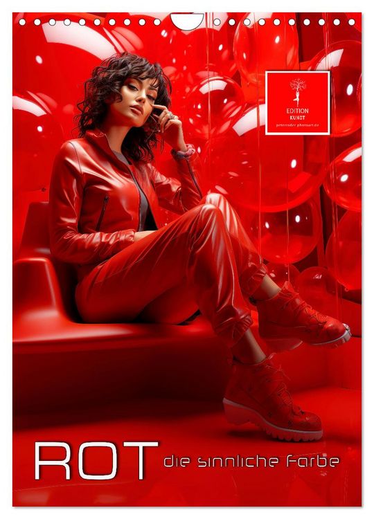 Produktbild: Rot, die sinnliche Farbe (Wandkalender 2026 DIN A4 hoch), CALVENDO Monatskalender