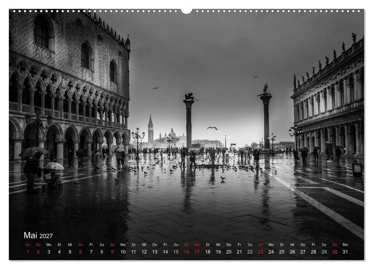 Produktbild: Venedig - Licht und Schatten (hochwertiger Premium Wandkalender 2027 DIN A2 quer), Kunstdruck in Hochglanz