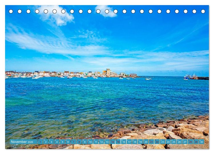 Produktbild: Ausblicke am Meer in der Bretagne und Normadie (Tischkalender 2026 DIN A5 quer), CALVENDO Monatskalender