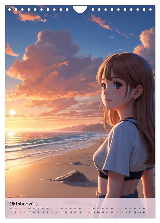 Produktbild: Tr&auml;ume eines jungen Herzens &ndash; Eine Manga-Reise zur Selbstfindung (Wandkalender 2026 DIN A4 hoch), CALVENDO Monatskalender