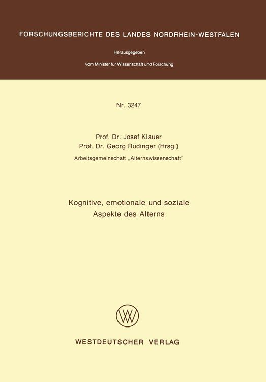 Produktbild: Kognitive, emotionale und soziale Aspekte des Alterns