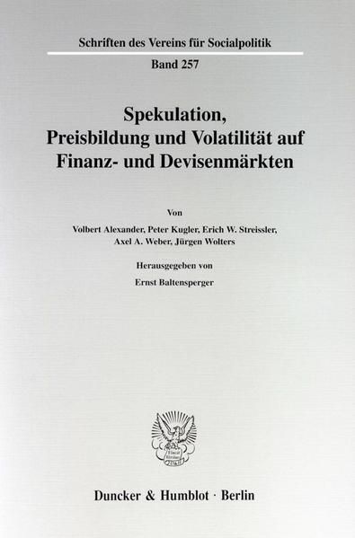 Produktbild: Spekulation, Preisbildung und Volatilit&auml;t auf Finanz- und Devisenm&auml;rkten.
