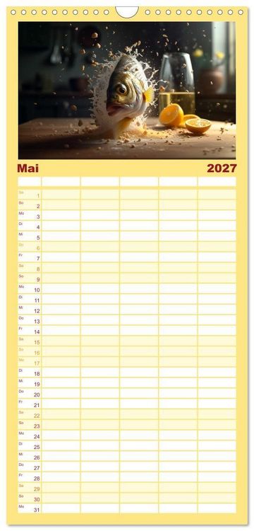 Produktbild: Familienplaner 2027 - Italienische Gerichte mit 5 Spalten (Wandkalender, 21 x 45 cm) CALVENDO