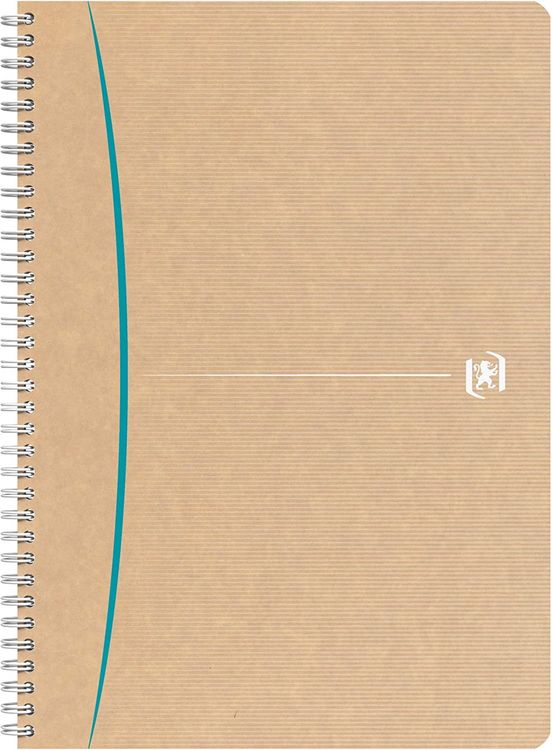Produktbild: OXFORD Notizbuch Touareg A4, liniert, 180 Seiten, recyceltes Papier, Spiralbindung, Einband, Kraftpapier, zuf&auml;llige Farbauswahl sortiert
