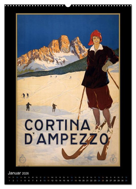 Produktbild: Historische Reiseplakate (hochwertiger Premium Wandkalender 2026 DIN A2 hoch), Kunstdruck in Hochglanz