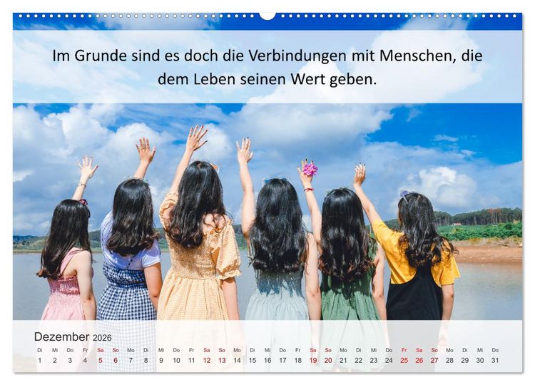 Produktbild: Motivationsspr&uuml;che Freundschaft (Wandkalender 2026 DIN A2 quer), CALVENDO Monatskalender