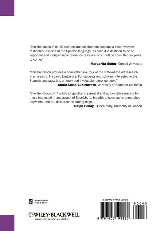 Produktbild: The Handbook of Hispanic Linguistics