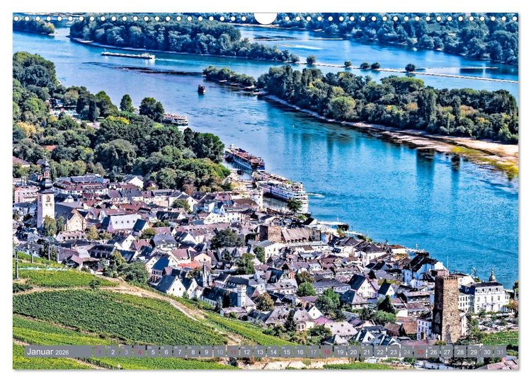 Produktbild: R&uuml;desheim - Rhein, Riesling, Romantik (Wandkalender 2026 DIN A3 quer), CALVENDO Monatskalender