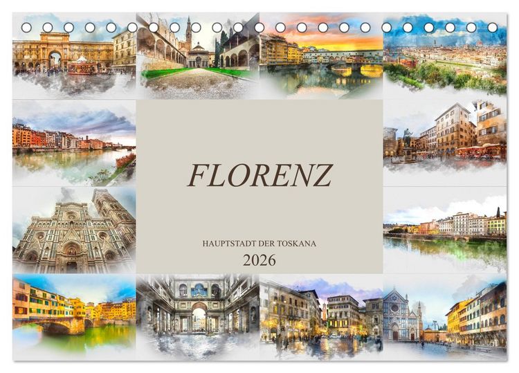 Produktbild: Florenz Hauptstadt der Toskana (Tischkalender 2026 DIN A5 quer), CALVENDO Monatskalender