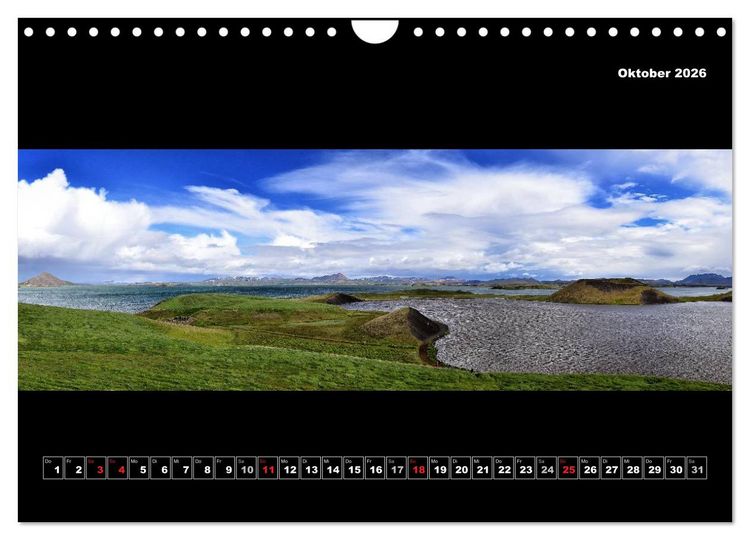 Produktbild: Island 2026 Landschaftspanoramen (Wandkalender 2026 DIN A4 quer), CALVENDO Monatskalender